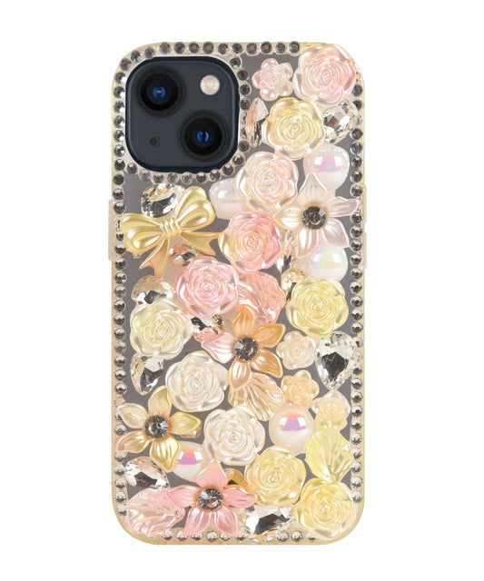 The Premium iPhone 13 Mobile Case with a Rose Flower Polycarbonate Design.